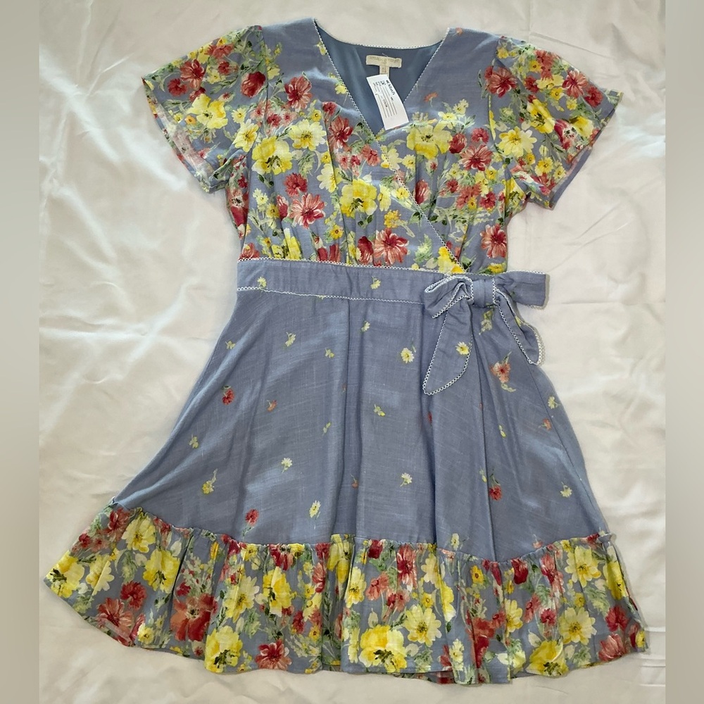 NEW Chelsea & Violet Floral Wrap Dress Girls Size XL (16), NWT